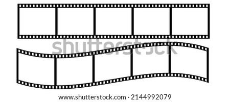 Retro film, great design for any purposes. Old retro cinema movie strip. Video recording. Vector illustration. stock image.