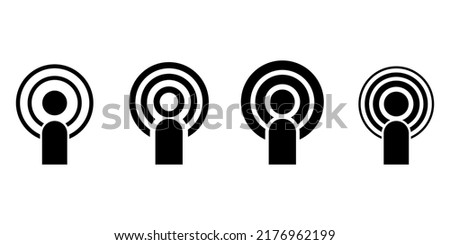 Podcast icon. broadcast symbol. Vector illustration. Stock image. 