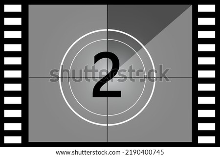 Counted down numbers two. Icon symbol. Vector illustration. Stock image. 
