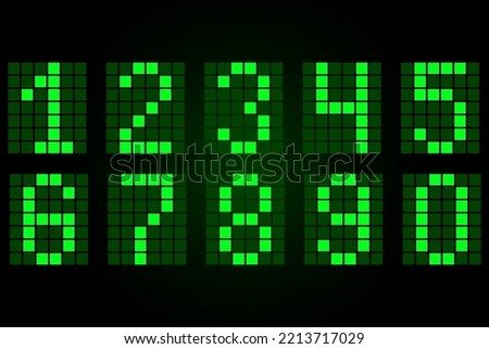 green clock black background. Time clock. Neon font. Vector illustration. Stock picture. 