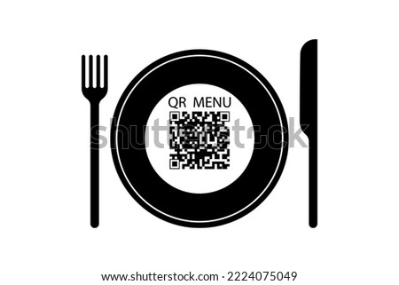 food plate code. Cooking pattern. Lunch serving. Kitchen pattern. Vector illustration. stock image. 