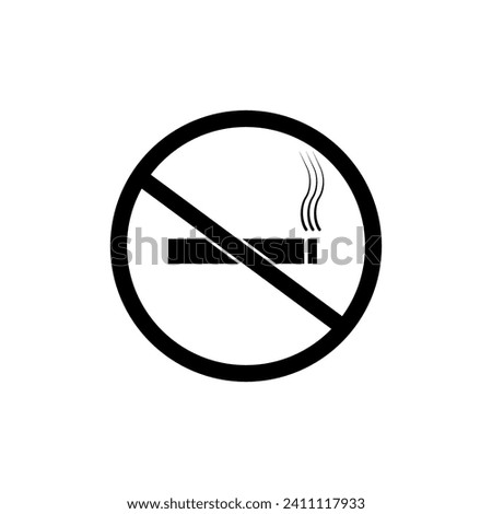No smoking sign icon. Cigarette symbol. Vector illustration. EPS 10.