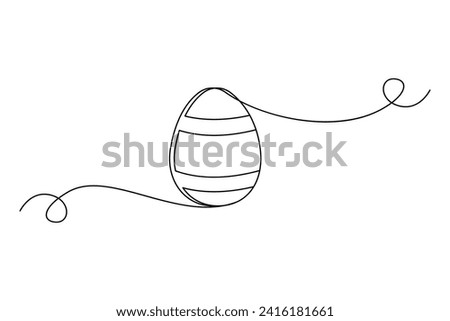 Egg line art. Continuous one line drawing of whole egg. Vector illustration. EPS 10.