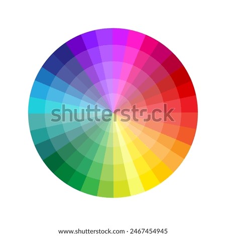 Color wheel icon. Bright spectrum vector. Circular gradient illustration. Vibrant design element.