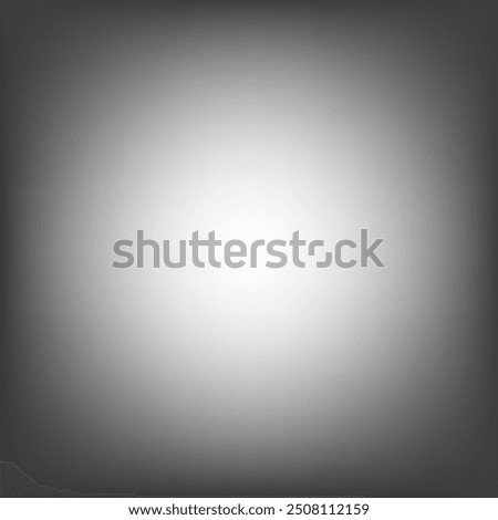 Gradient background vector. Smooth white center. Dark gray vignette. Subtle light transition.