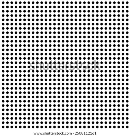 Polka dot pattern. Black circular dots. Repetitive geometric grid. Minimalist abstract background.