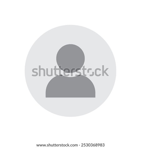 Single gray circle with a simple human silhouette. The background is light gray. Minimalistic design.