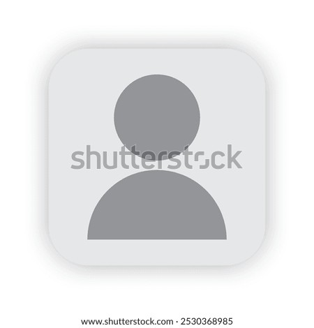 Single gray square with a simple human silhouette inside. Light gray background. Minimalistic and clean design.