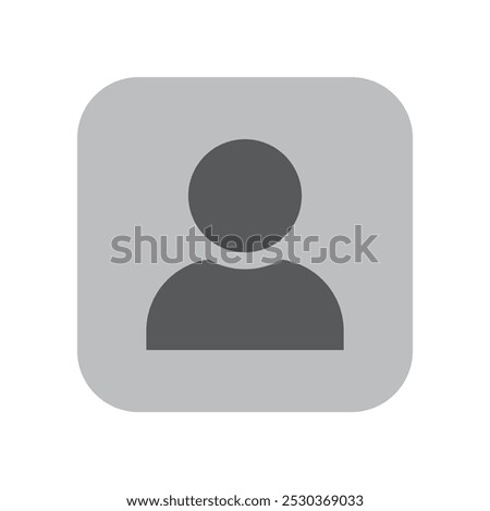 Single gray square with a simple human silhouette inside. Light gray background. Minimalistic and clean design.