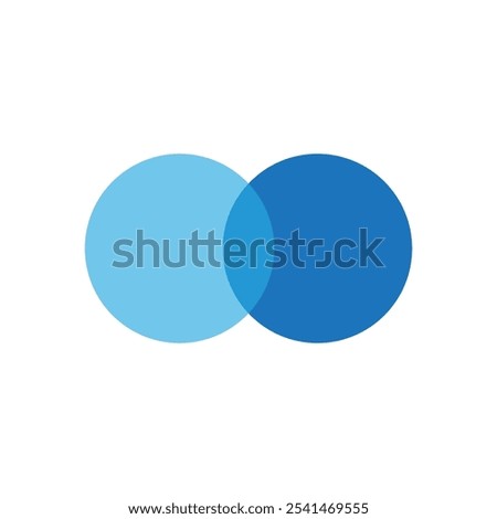 Overlapping circles icon. Color blend illustration. Simple Venn diagram. Vector graphic.