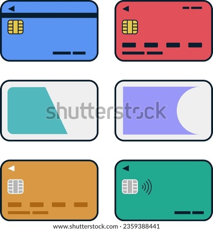 Illustration of credit card and IC card. Easy -to -use vector data.