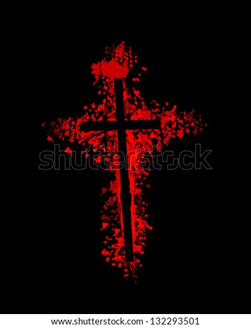 Bloody Cross. Raster Stock Photo 132293501 : Shutterstock