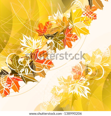 Abstraction golden autumn. Raster