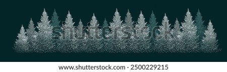 Christmas tree made of white dots. Snow needles. Happy New Year . hand drawing. Not AI, Vector illustrations