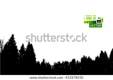 Silhouette Of A Forest Of Trees. Vector - 431878030 : Shutterstock