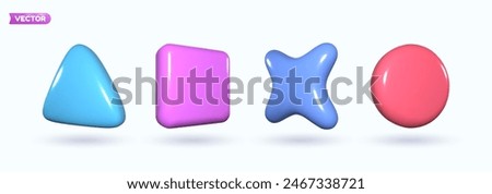 3D set of icon computer game symbols. Representing digital technology and computer games. Vector design template.