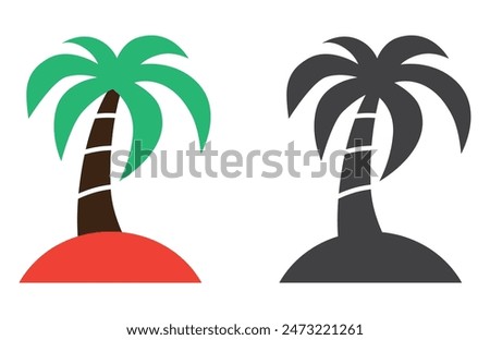 coconut palm tree on tropical island tourism travel icon