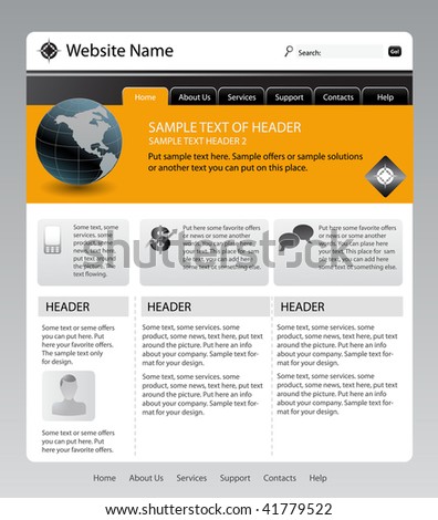 vector editable website template