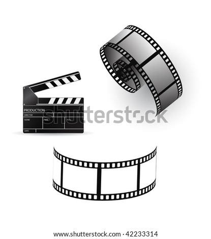 vector film strip with clapboard