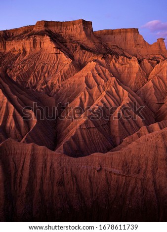 Similar – Image, Stock Photo Iconic mountain on Bardenas Reales in Navarra, Spain