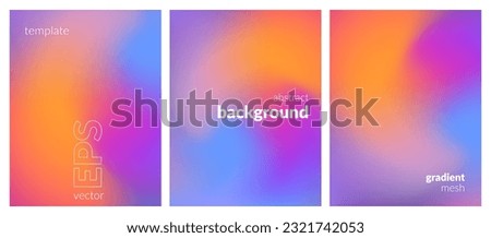 Collection. Abstract liquid background. Vibrant color blend. Blurred fluid colors. Gradient mesh. Modern design template for posters, ad banners, brochures, flyers, covers, websites. EPS vector image