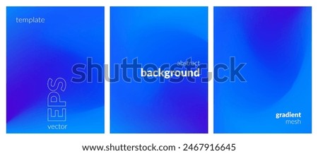 Abstract liquid background set. Gradient mesh. Effect bright color blend. Blurred fluid colorful mix. Modern design template for web covers, ad banners, posters, brochures, flyers. Vector image EPS