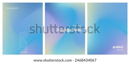 Abstract liquid background set. Gradient mesh. Effect bright color blend. Blurred fluid colorful mix. Modern design template for web covers, ad banners, posters, brochures, flyers. Vector image EPS