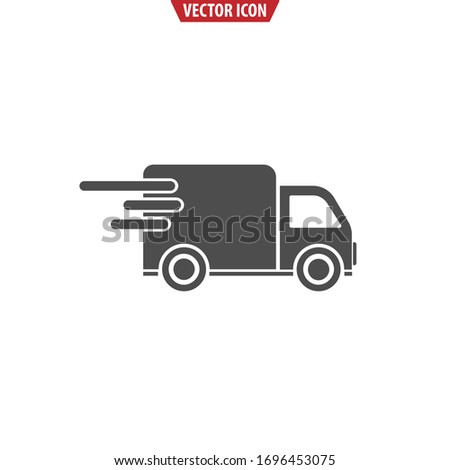 Fast shipping cargo truck icon. Isolated vector illustration for apps and websites.