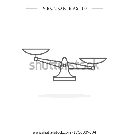 Libra line icon. Justice icon. Isolated vector illustration. Eps10