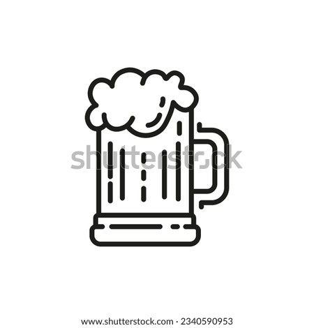 Beer mug line icon, oktoberfest and alcohol, beer glass icon, alcohol drink. Isolated vector illustration