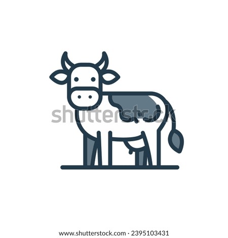 Cow icon, Farm animal. Isolated vector logo illustration