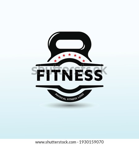 Dynamic logo for Personal Training with dumbbell icon. Virtual CrossFit and fitness vector official logo template.
