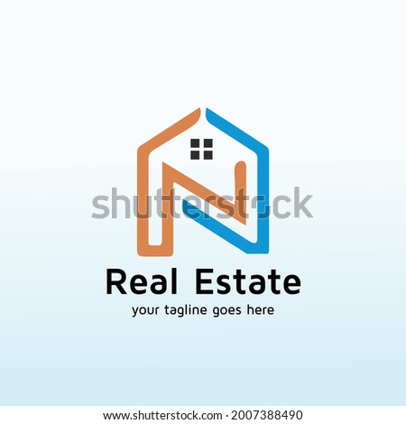 Real Estate services sector logo design letter N