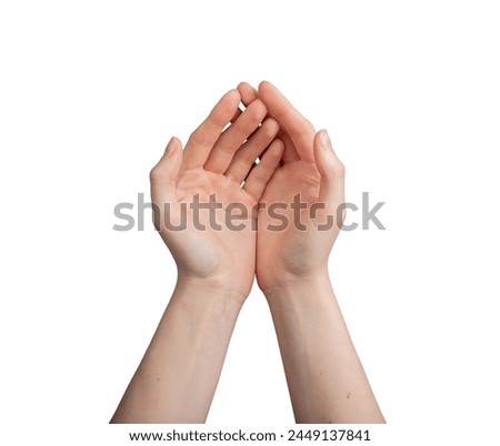 Image, Stock Photo close-up of two hands lying relaxed on top of each other