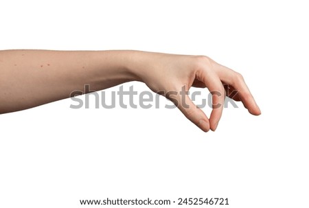 Similar – Image, Stock Photo Female hand picking up tomato with recyclable bag