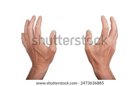 Similar – Image, Stock Photo Close-up of man hands kneading bread dough on a cutting board