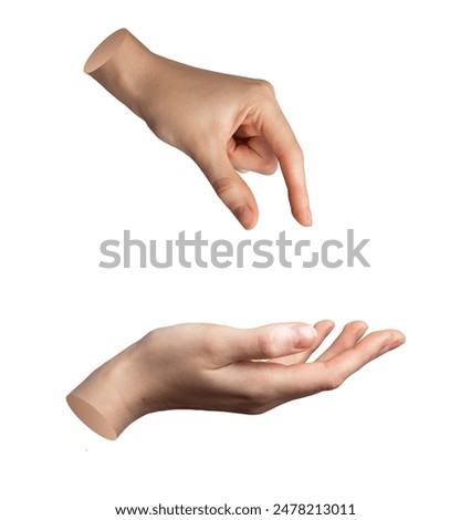 Similar – Image, Stock Photo Woman and kid holding hands on a meadow