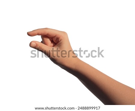 Similar – Image, Stock Photo Two small hands hold a large green object that seems to smile