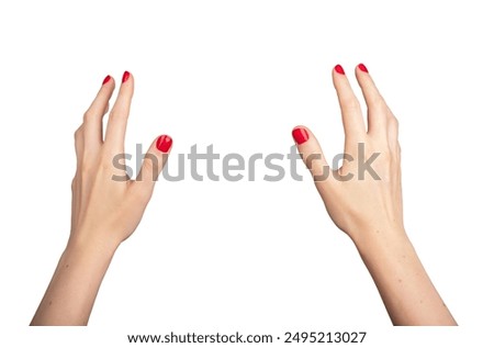 Similar – Image, Stock Photo Extended female hand with open palm