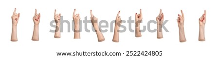 Image, Stock Photo a girl paints something in the sand with her finger on a beach