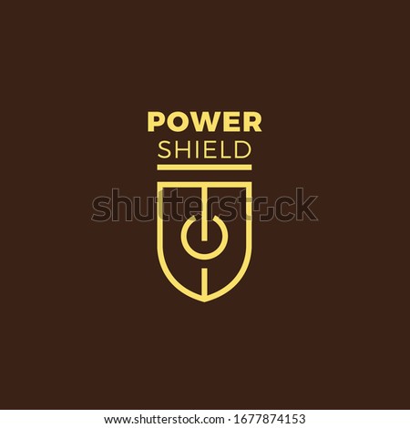 Power Shield Vector Logo. Power Button