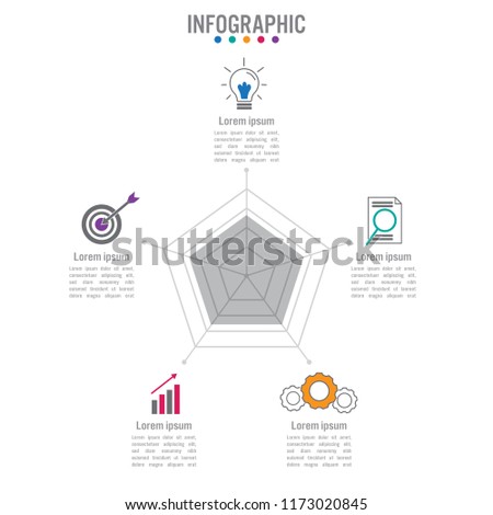 Business infographic polygonal shape template
