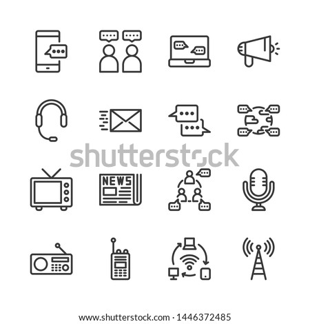 Communication device icon set.Vector illustration