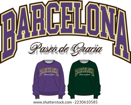 barcelona varsity college typography graphic design university style 