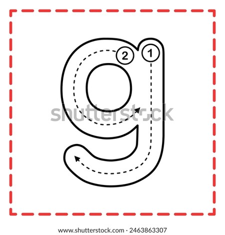 letter G for writing practice. Alphabet tracing is good for practicing children writing letters.