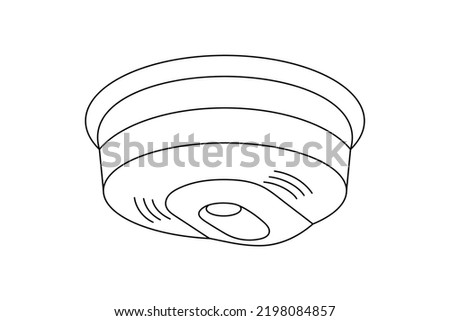 Smoke detector sketch vector illustration.