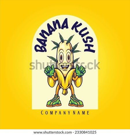 Banana kush strain high life hilarious illustrations vector illustrations for your work logo, merchandise t-shirt, stickers and label designs, poster, greeting cards advertising business 