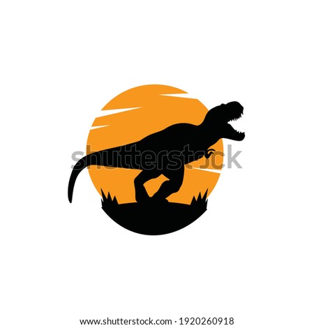 Dinosaur logo silhouette design vector