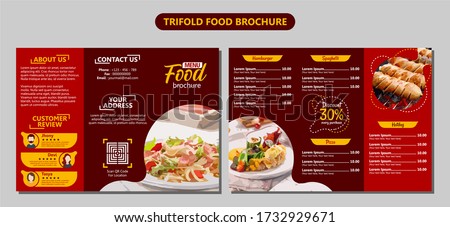 Food Brochure Trifold Red Background List Menu