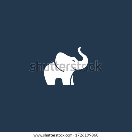 Cute elephant logo. Simple elephant logo. Elephant logo sign vector illustration set design